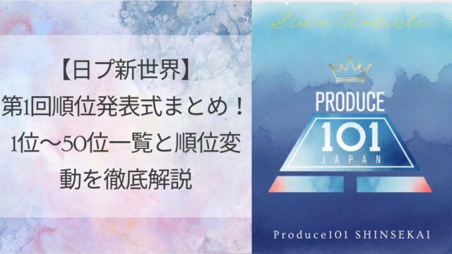【日プ新世界】第1回順位発表式の順位一覧まとめ！前回からの変動と脱落者を徹底解説
