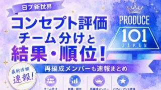 日プ新世界コンセプト評価のチーム分けと結果・順位！再編成メンバーも速報まとめ