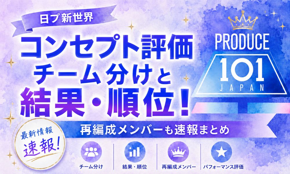 日プ新世界コンセプト評価のチーム分けと結果・順位！再編成メンバーも速報まとめ