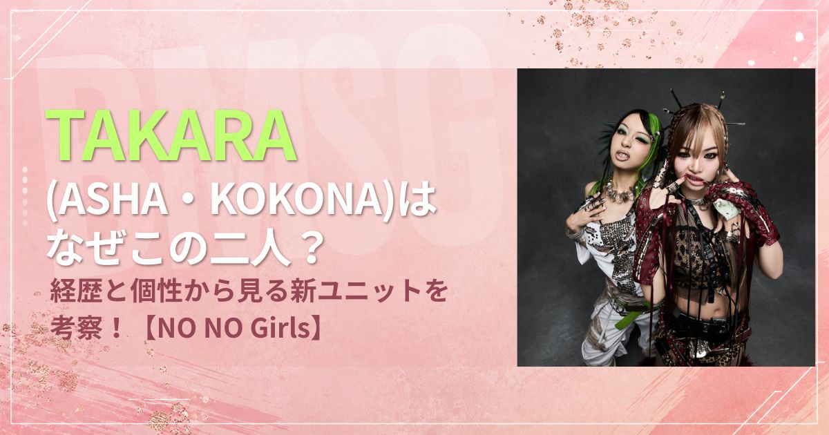 TAKARA(ASHA・KOKONA)はなぜこの二人？経歴と個性から見る新ユニットを考察！【ノノガ】