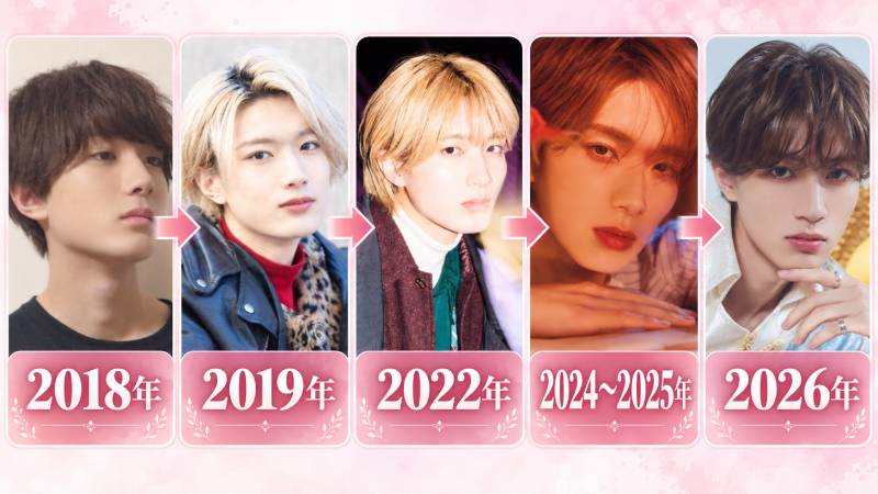 山中柔太朗の2018年・2019年・2022年・2024年・2026年の顔比較画像